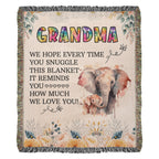 To My Grandma - Elephant Woven Blanket